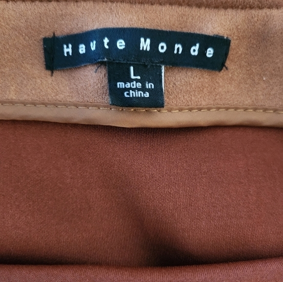 Haute Monde feaux brown suede skirt size Large - Picture 3 of 6